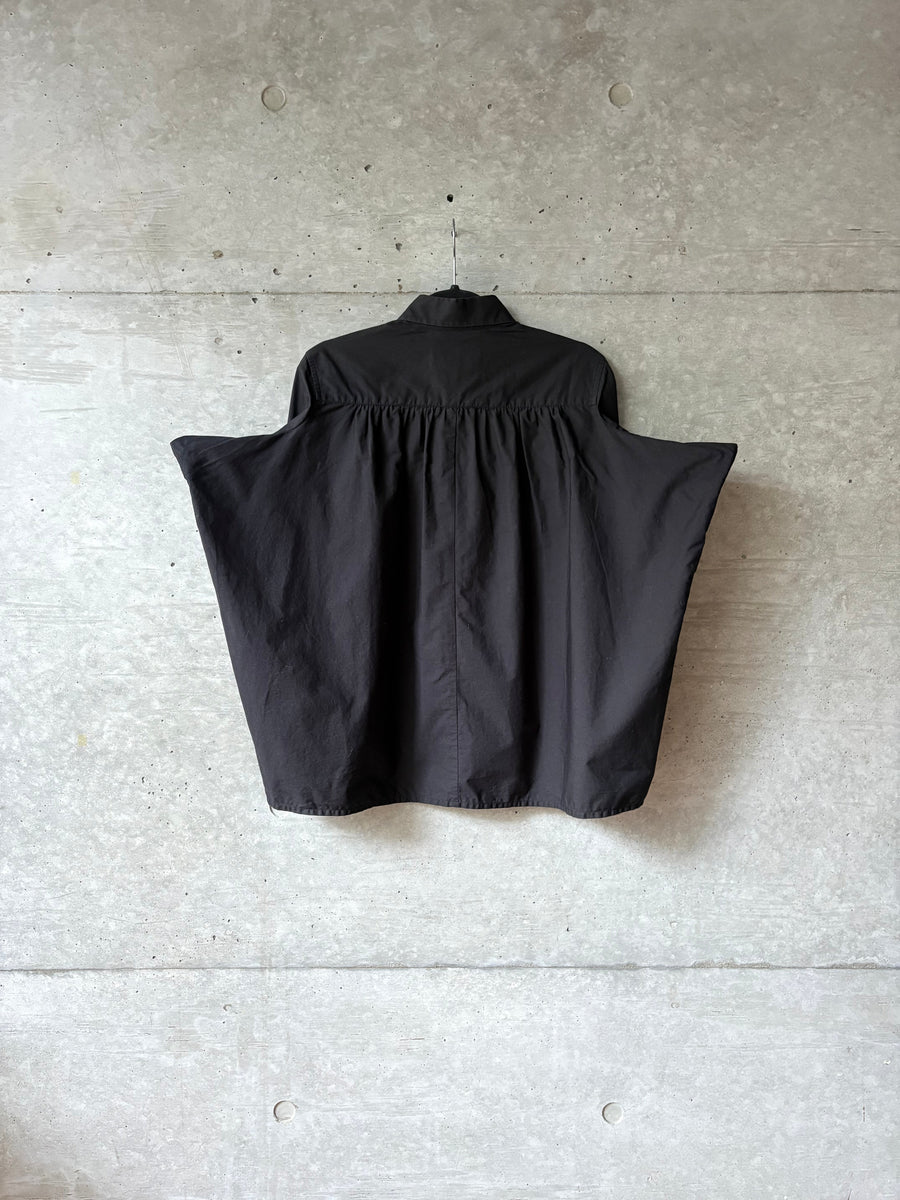 Women's Black Cotton Shirt, back view