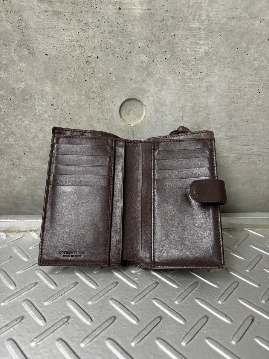 Intrecciato Brown Wallet, back view