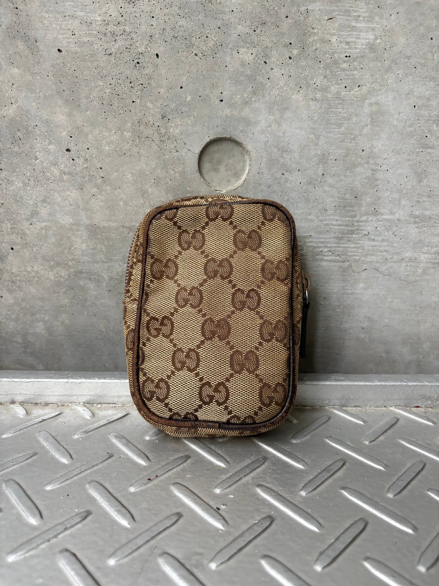 Canvas Cotton Beige Monogram Cigarette Pouch, back view