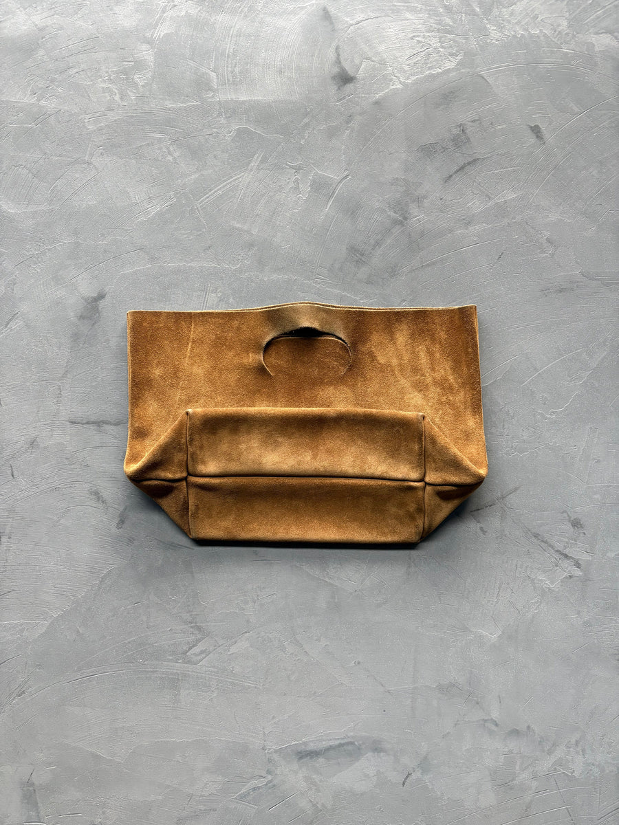 Beige Suede Handbag, back view