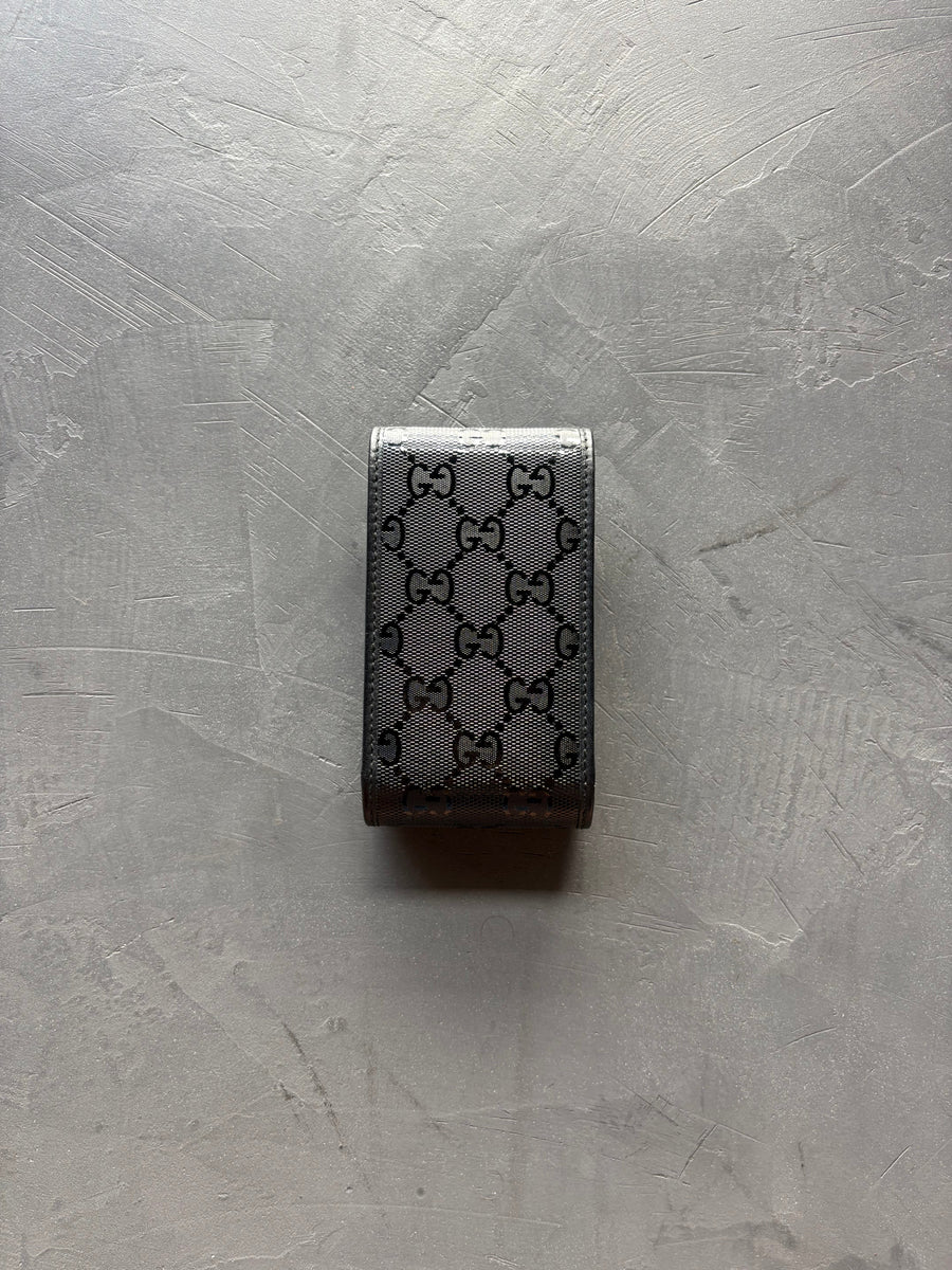 Black Nylon/Leather Cigarette Case, back view