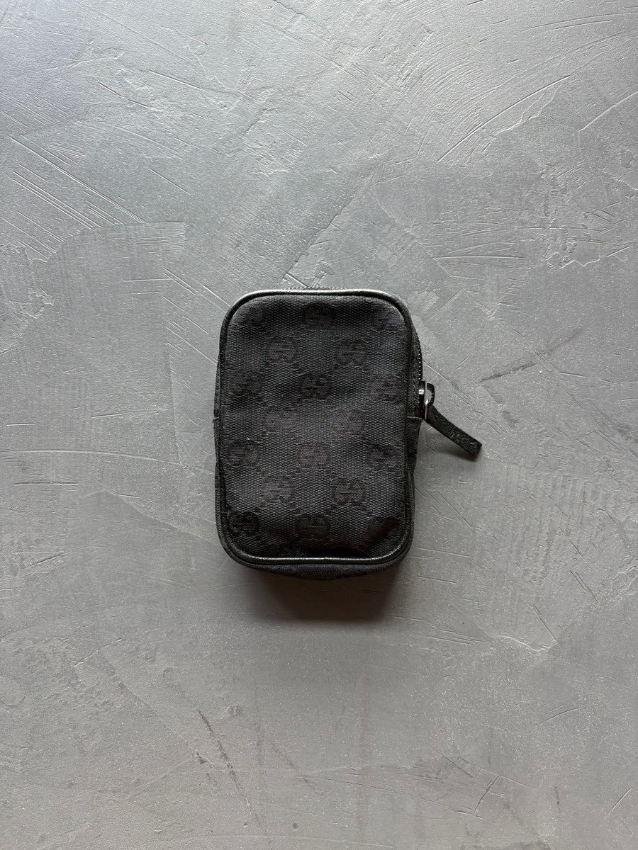 Canvas Cotton Black Monogram Cigarette Pouch, back view