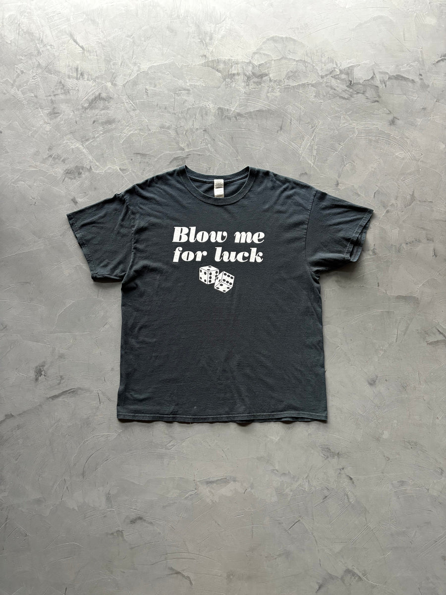Graphic "Blow Me For Luck" T-Shirt