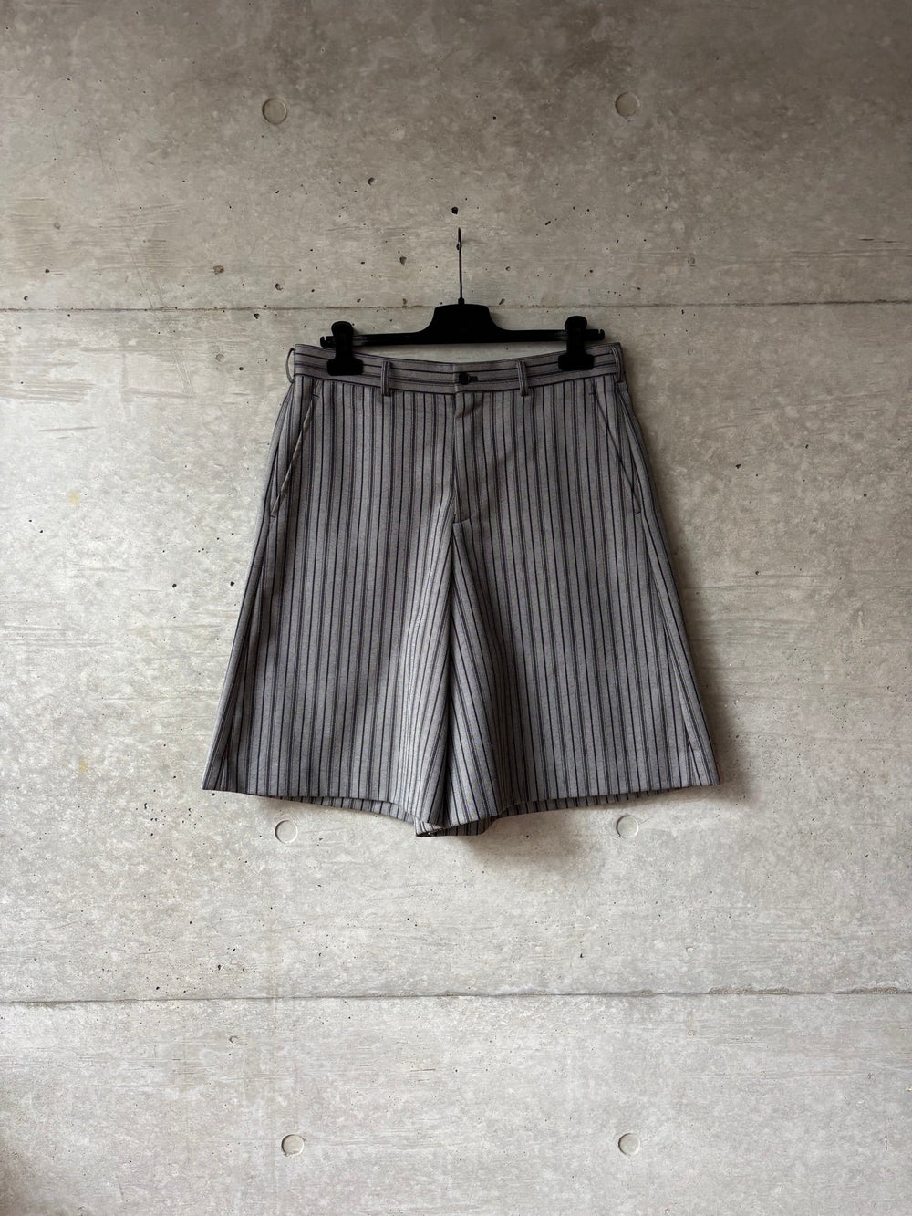 Comme Des Garçons Homme Plus Striped AW12 Wool Wide Shorts