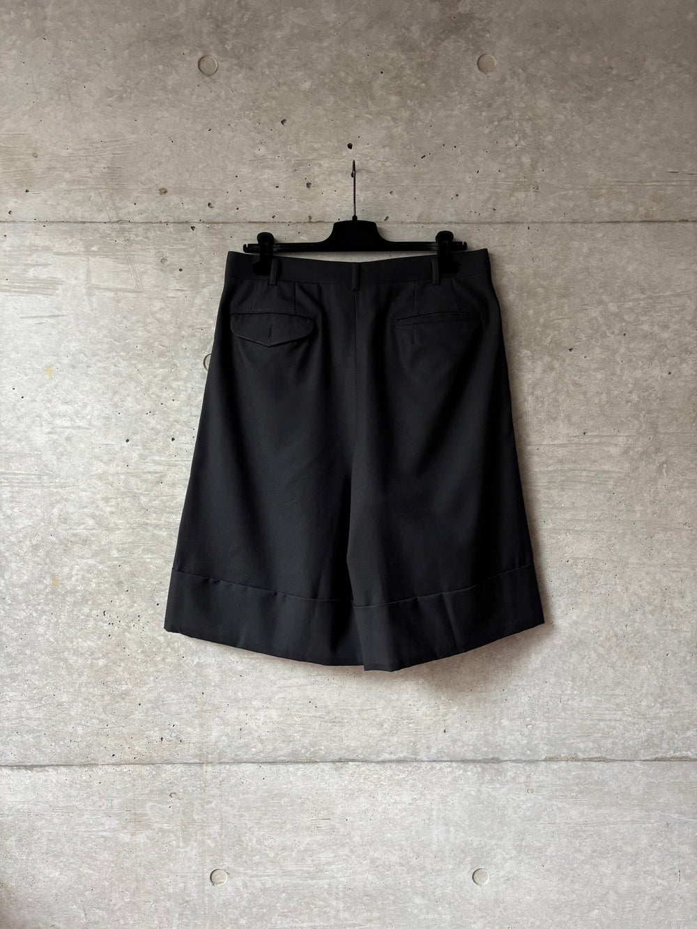 Comme Des Garçons Homme Plus Black AW19 Wool Wide Shorts