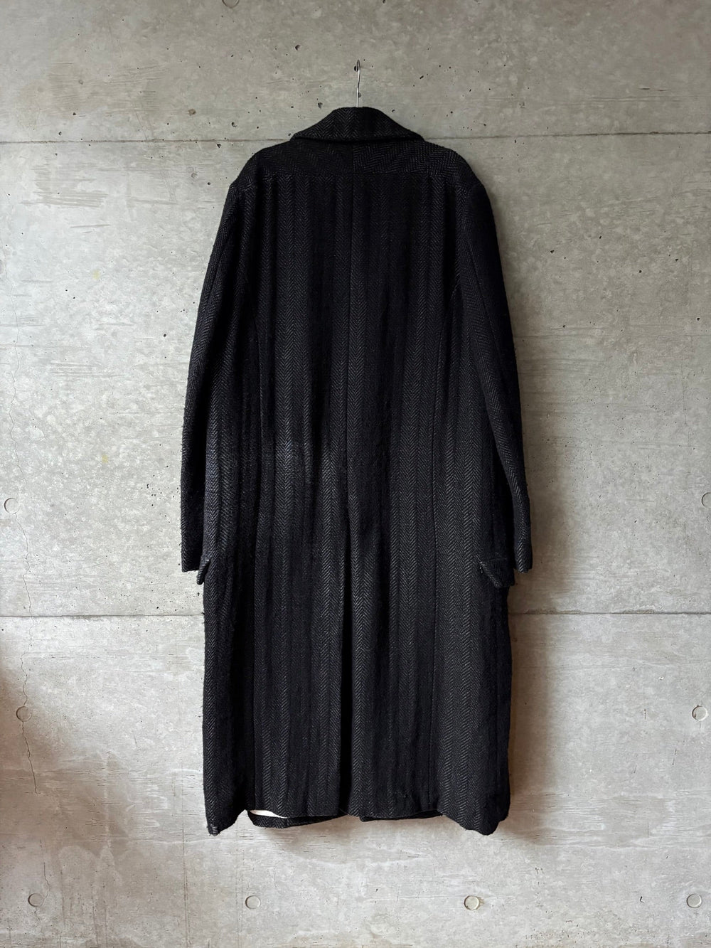 The Viridi-Anne Herringbone Long Wool Coat