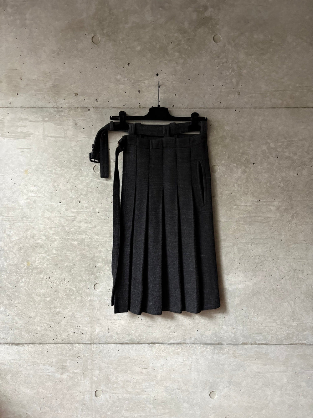 Yohji Yamamoto Homme Linen Pleated Open Skirt