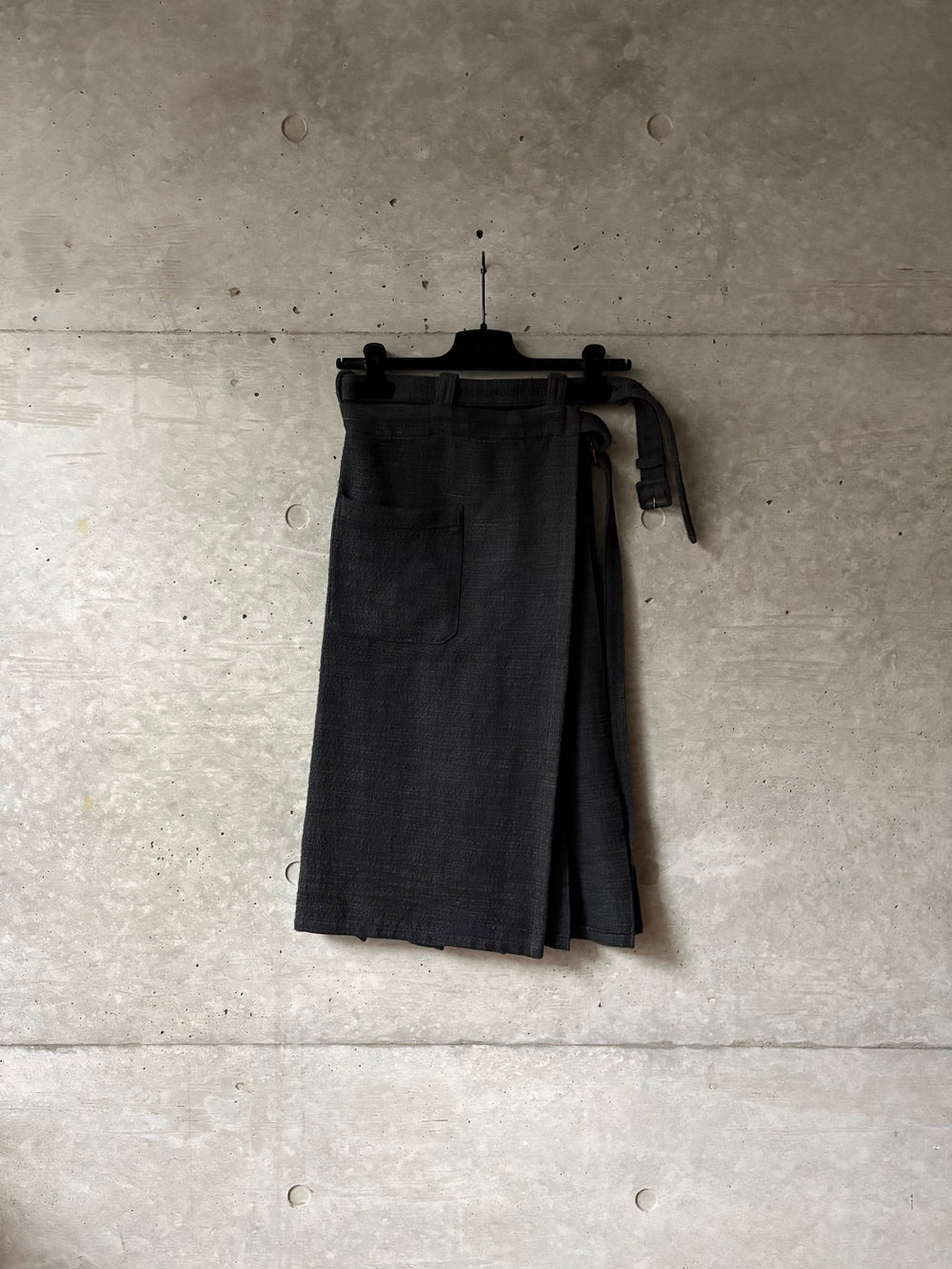 Yohji Yamamoto Homme Linen Pleated Open Skirt