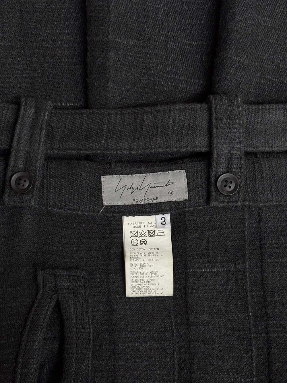 Yohji Yamamoto Homme Linen Pleated Open Skirt