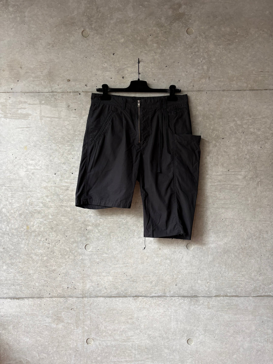 Deconstructed Asymmetric Cotton/Linen Shorts