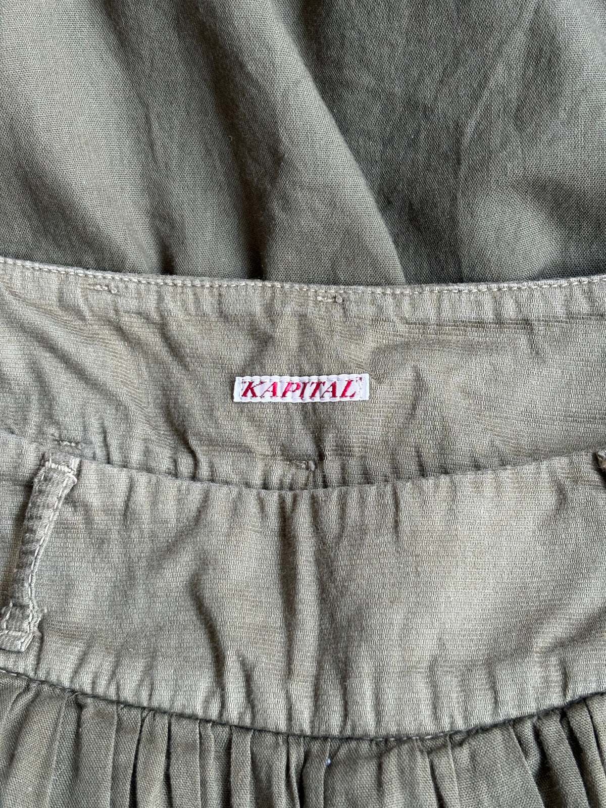 Women's Khaki Layered Cotton Skirt