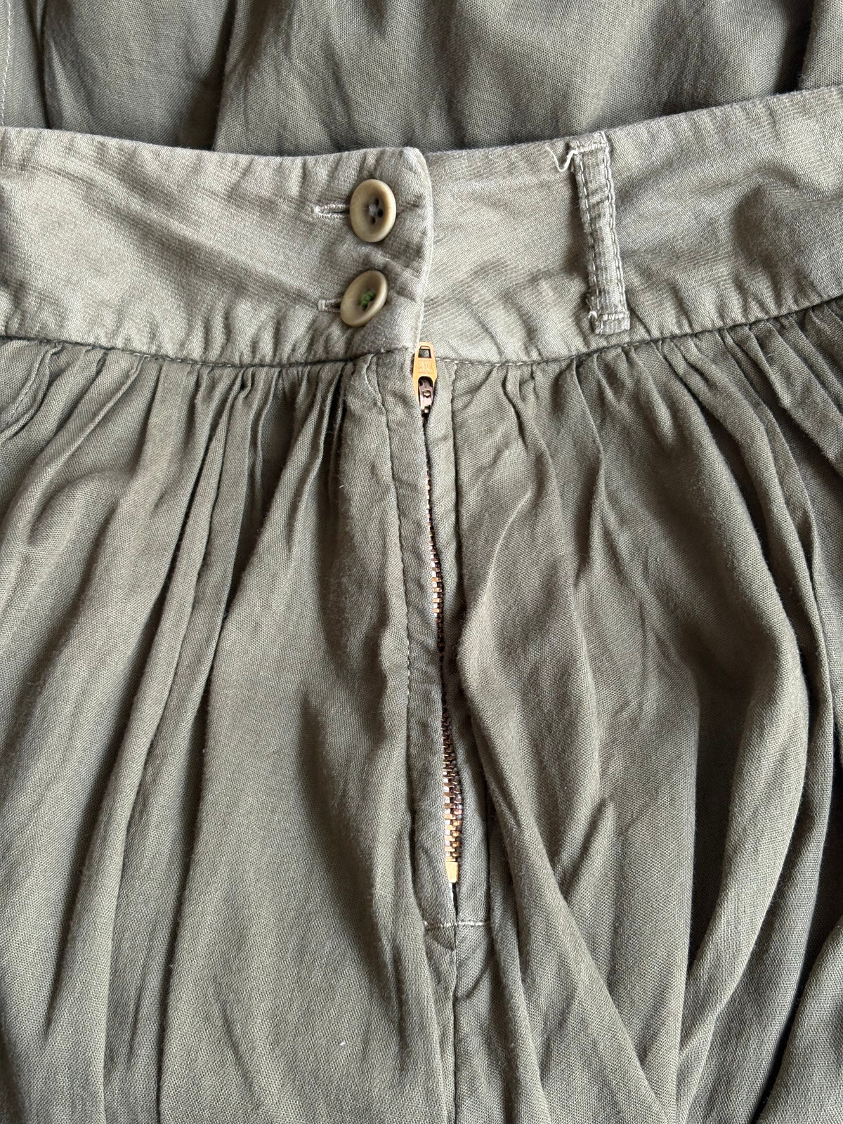 Women's Khaki Layered Cotton Skirt