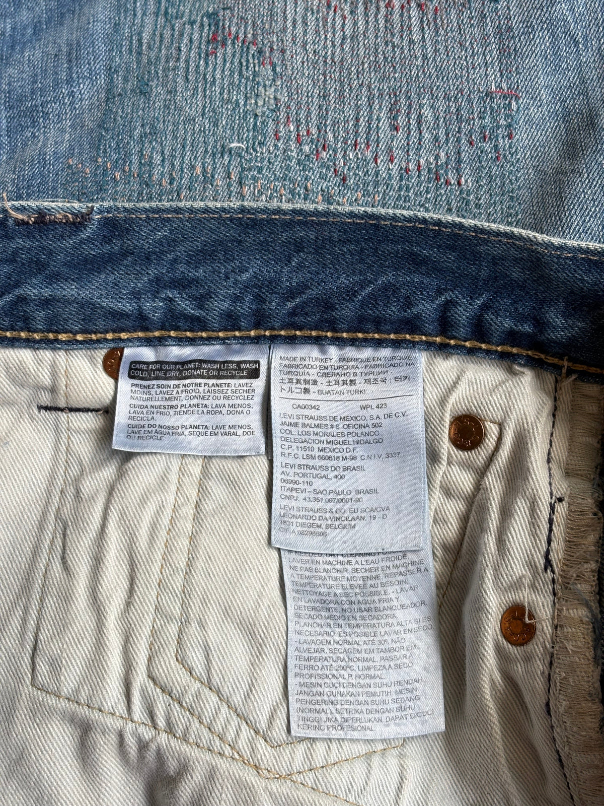 Multicolor Boro Repair Denim Pants