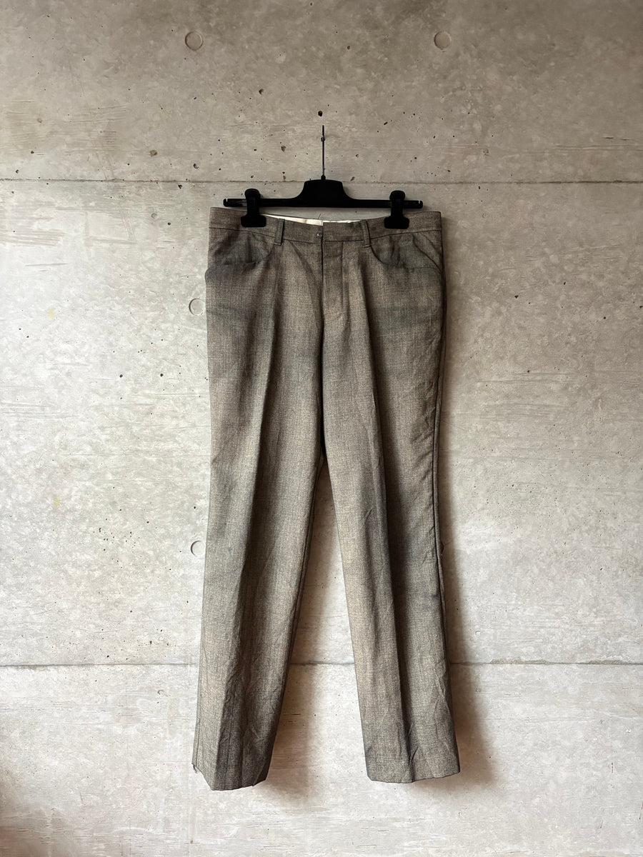 Distressed Wool Gabardine Tailored Pants