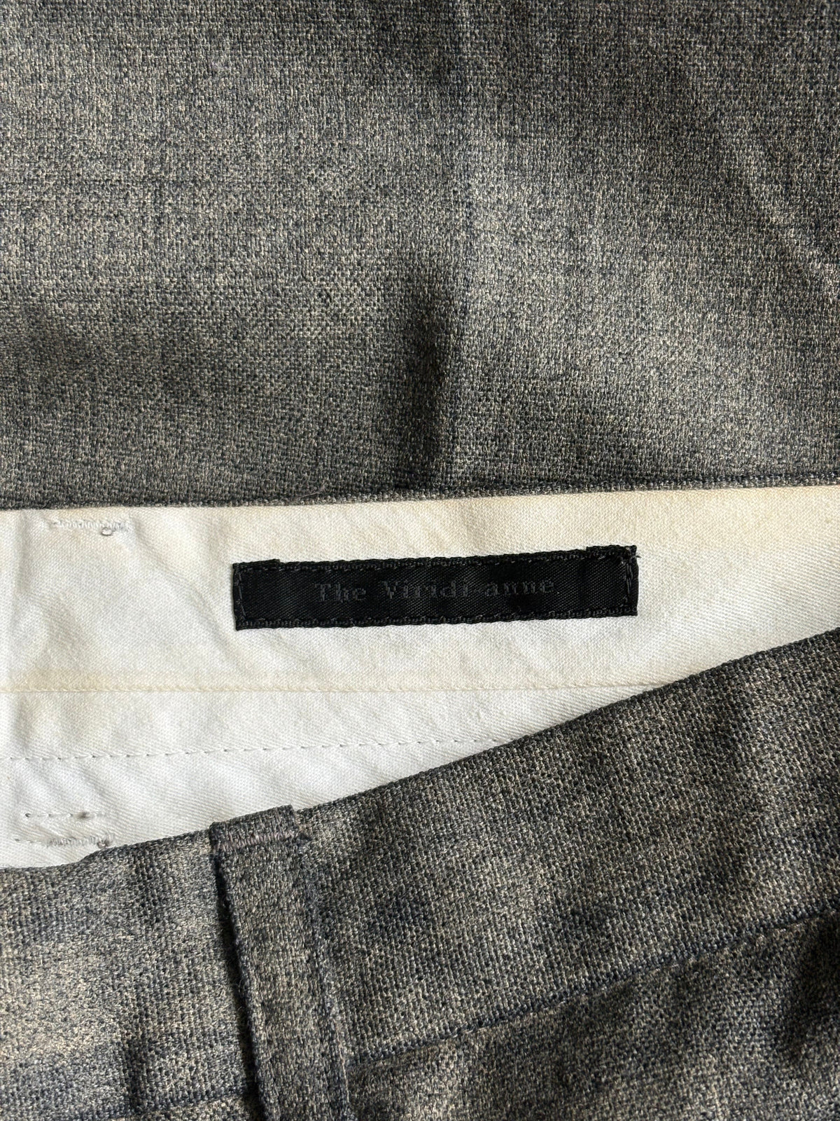 Distressed Wool Gabardine Tailored Pants