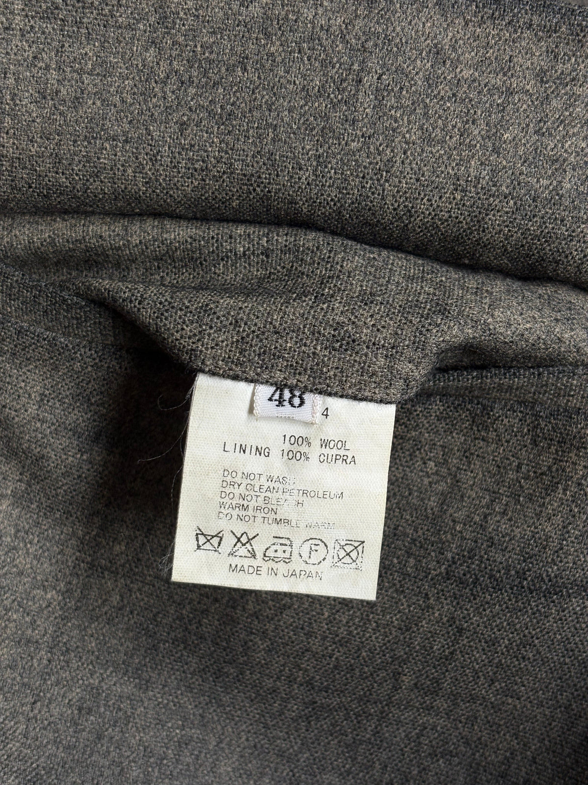 Distressed Wool Gabardine Tailored Pants