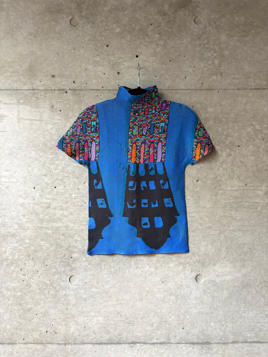 Women's Blue Printed Top