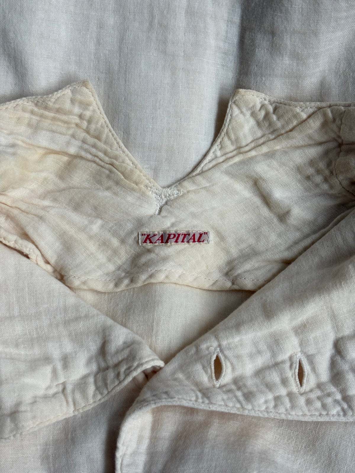 Women's High Collar Cream Shirt