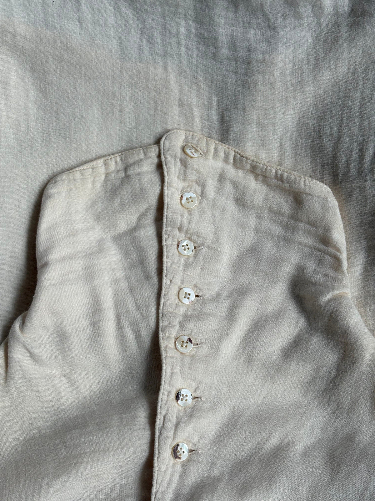 Women's High Collar Cream Shirt