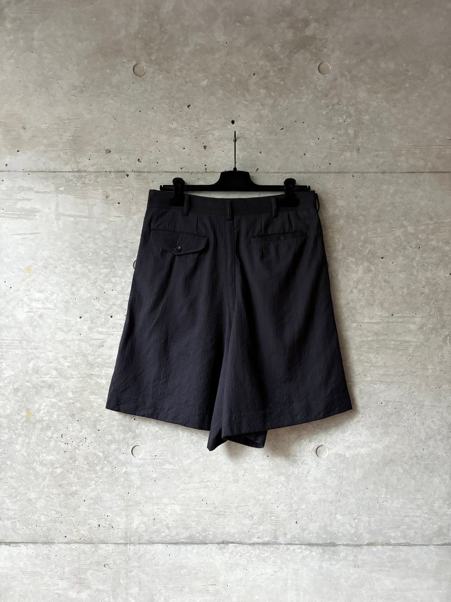 Striped Navy Wool Shorts
