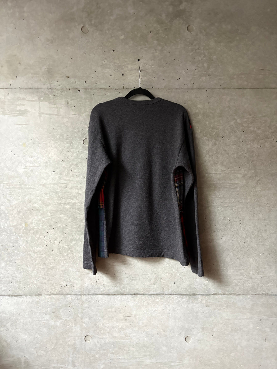 Reconstructed Tartan Knit Sweater, back view