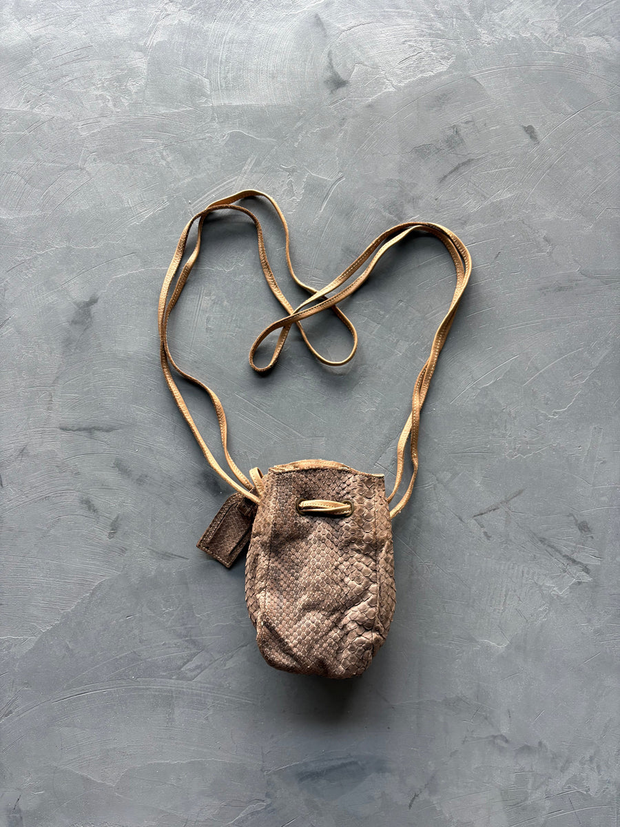 Women's Brown/Beige Python Bucket Bag