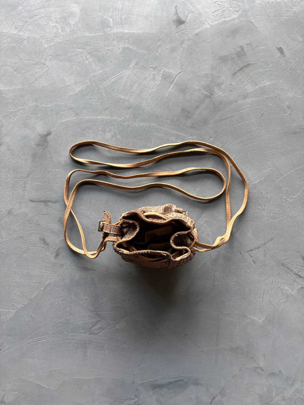 Women's Brown/Beige Python Bucket Bag