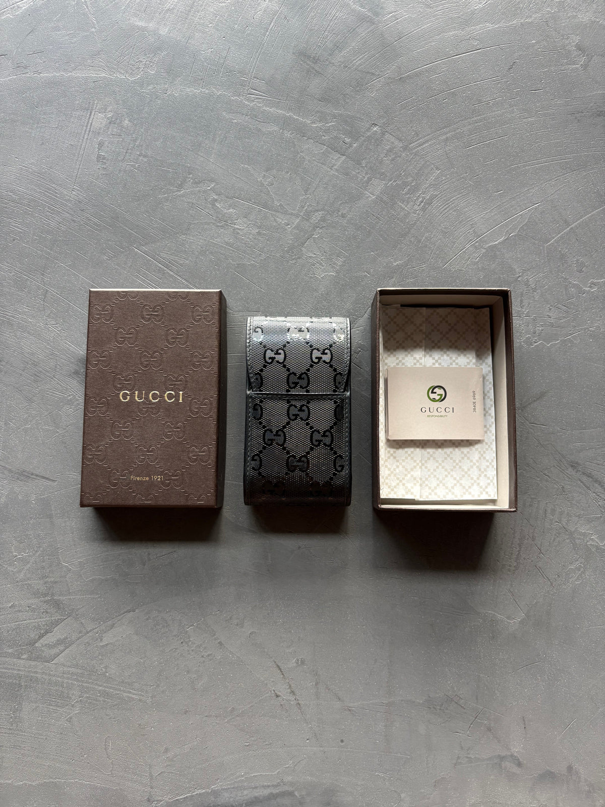 Black Nylon/Leather Cigarette Case