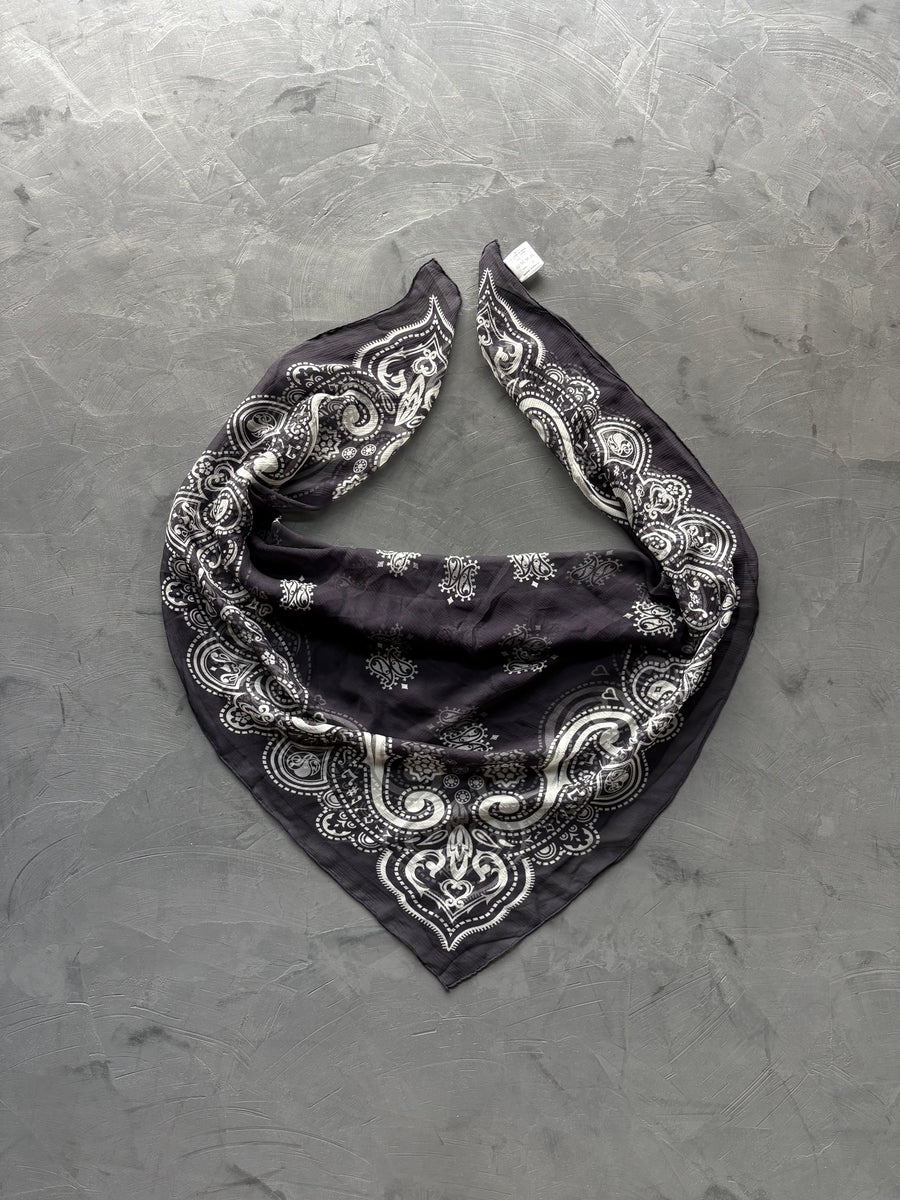 Silk Music Notes Bandana Scarf, back view