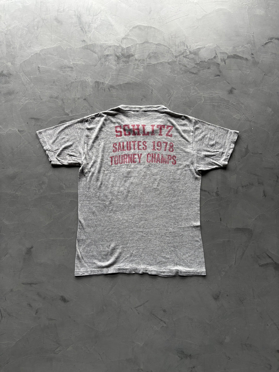 Graphic "Schlitz" T-Shirt, back view