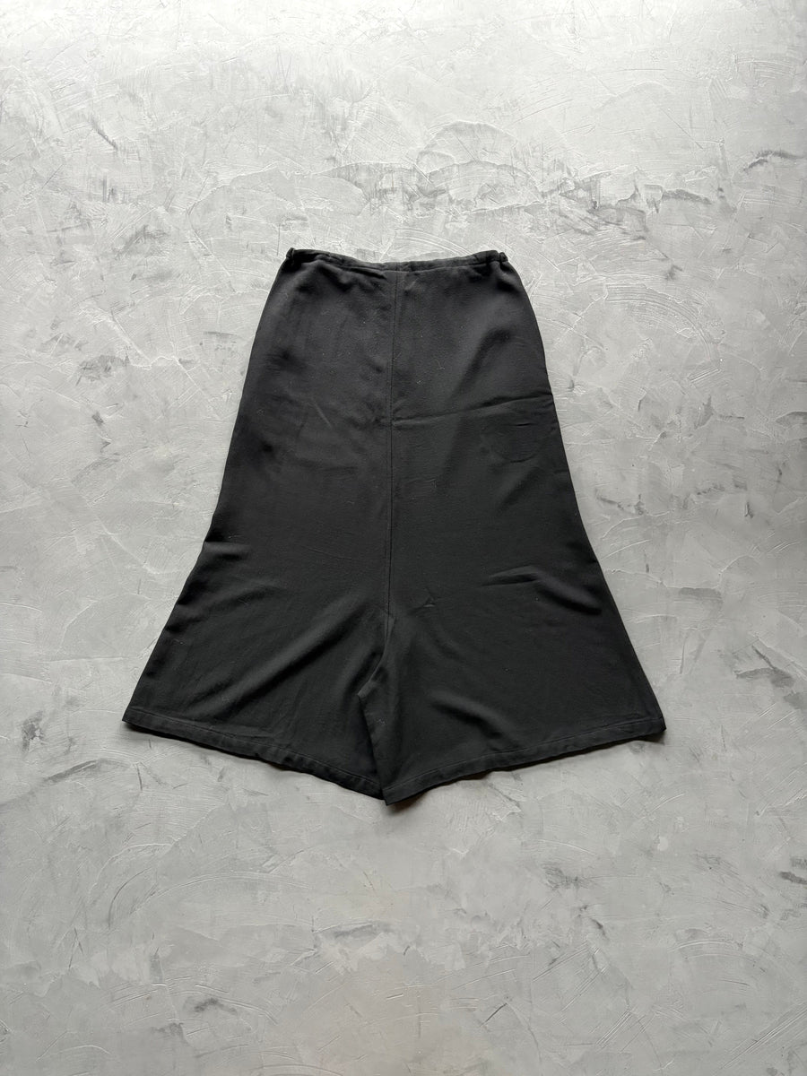 Wool Gabardine Long Crotch Skorts, back view