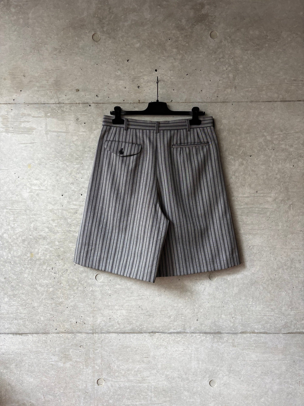 Comme Des Garçons Homme Plus Striped AW12 Wool Wide Shorts