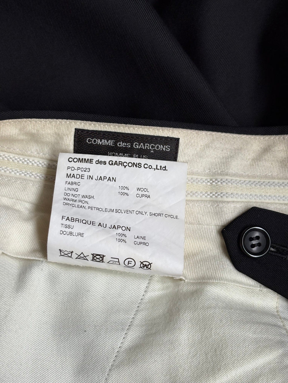 Comme Des Garçons Homme Plus Black AW19 Wool Wide Shorts