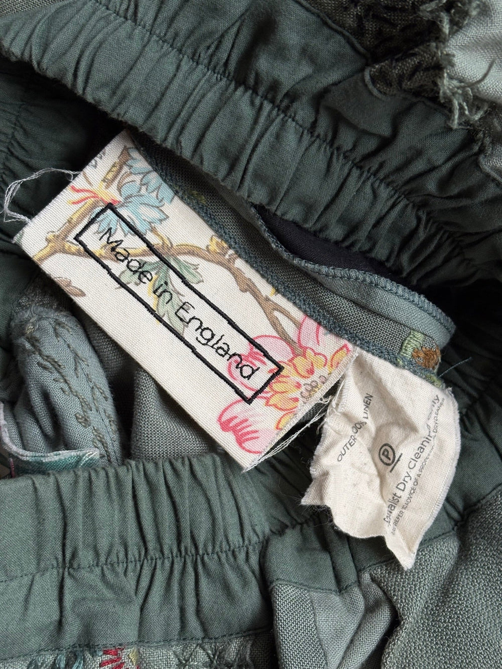 By Walid Floral Embroidery Linen Shorts