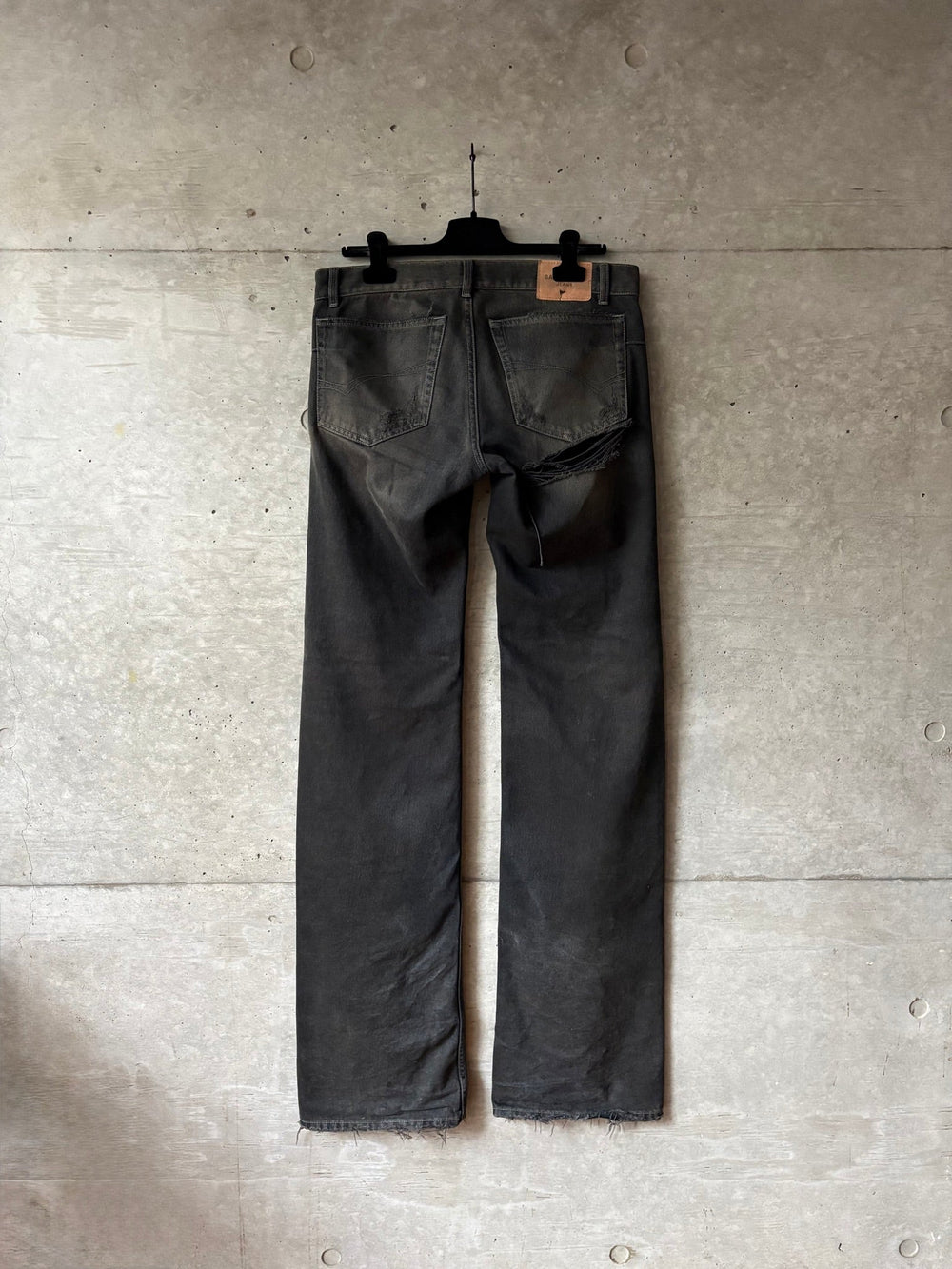 Balenciaga Low Crotch Distressed Black Denim