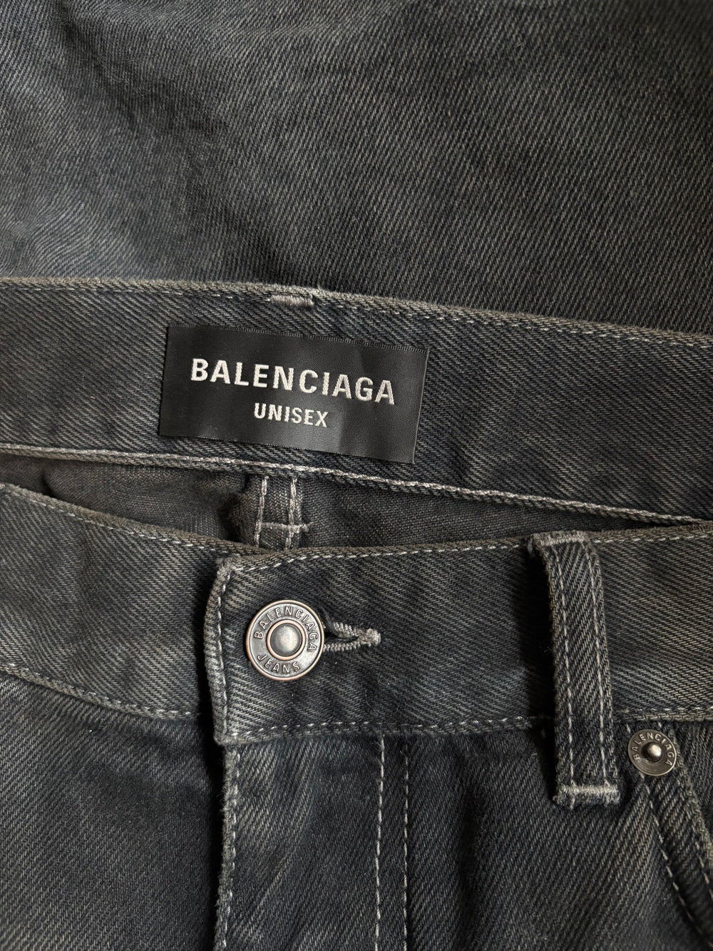 Balenciaga Low Crotch Distressed Black Denim