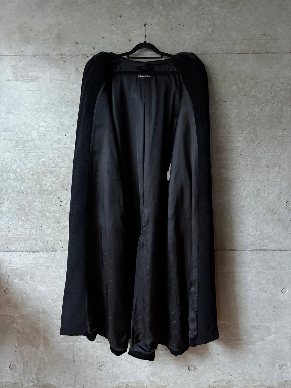 Balenciaga Couture Cashmere Hooded Long Coat