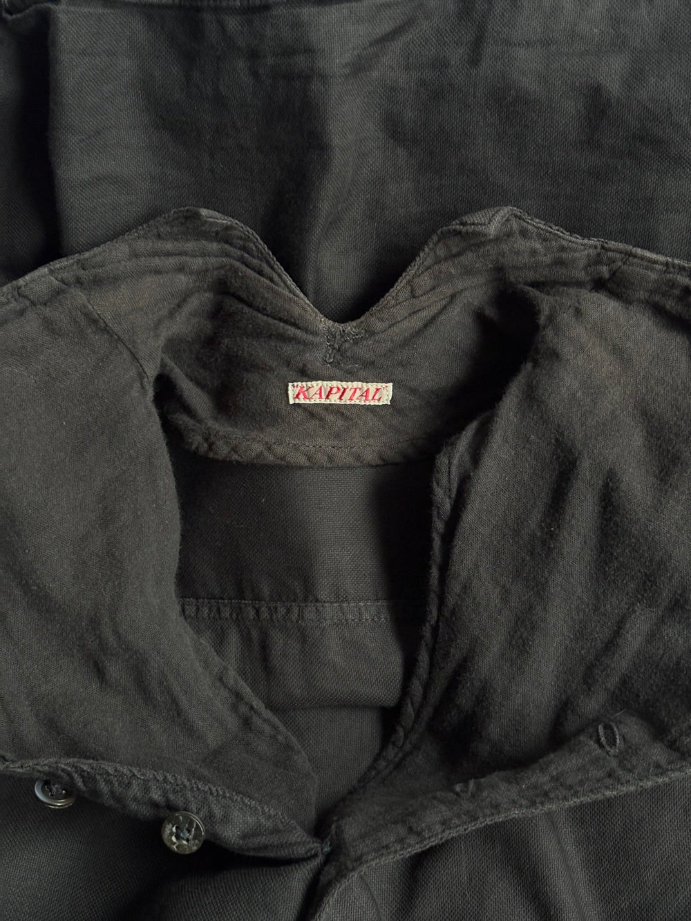 Kapital Black High Collar L/S Shirt